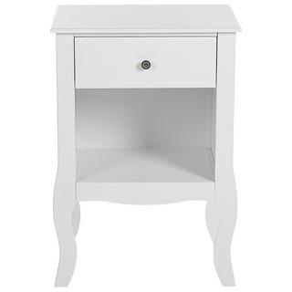 Beliani Nachttisch mit 1 Schublade aus MDF-Platte Landhausstil LANE  