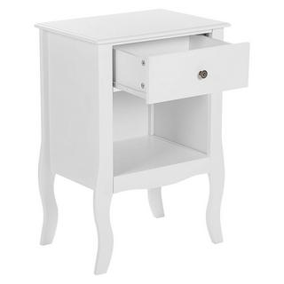 Beliani Nachttisch mit 1 Schublade aus MDF-Platte Landhausstil LANE  