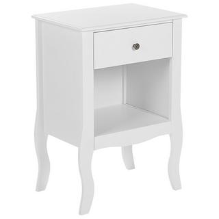 Beliani Nachttisch mit 1 Schublade aus MDF-Platte Landhausstil LANE  
