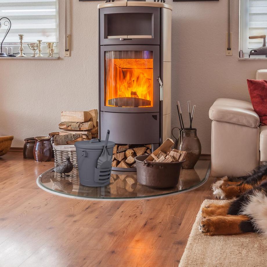 B2X  Ascheeimer mit Deckel und Ascheschaufel 