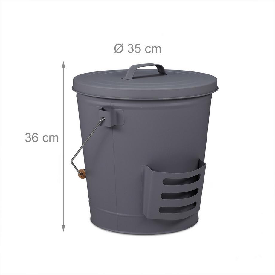 B2X  Ascheeimer mit Deckel und Ascheschaufel 