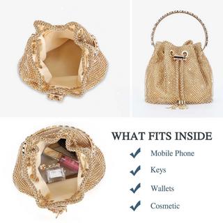 Only-bags.store Glitzer Pailletten Strass Clutch Abendtasche  