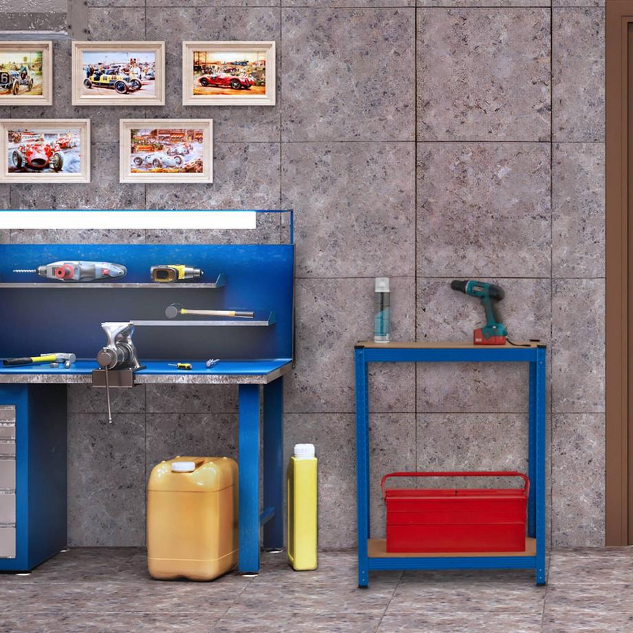 Northix  Blaues Regal für hohe Belastung 5 Ebenen 