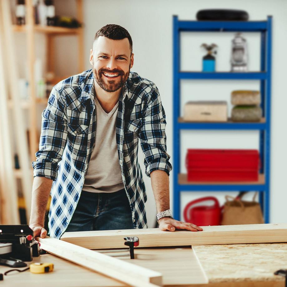 Northix  Blaues Regal für hohe Belastung 5 Ebenen 