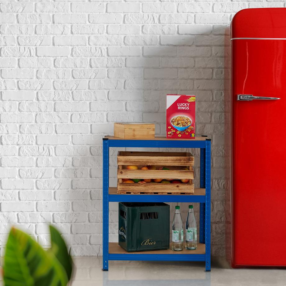 Northix  Blaues Regal für hohe Belastung 5 Ebenen 