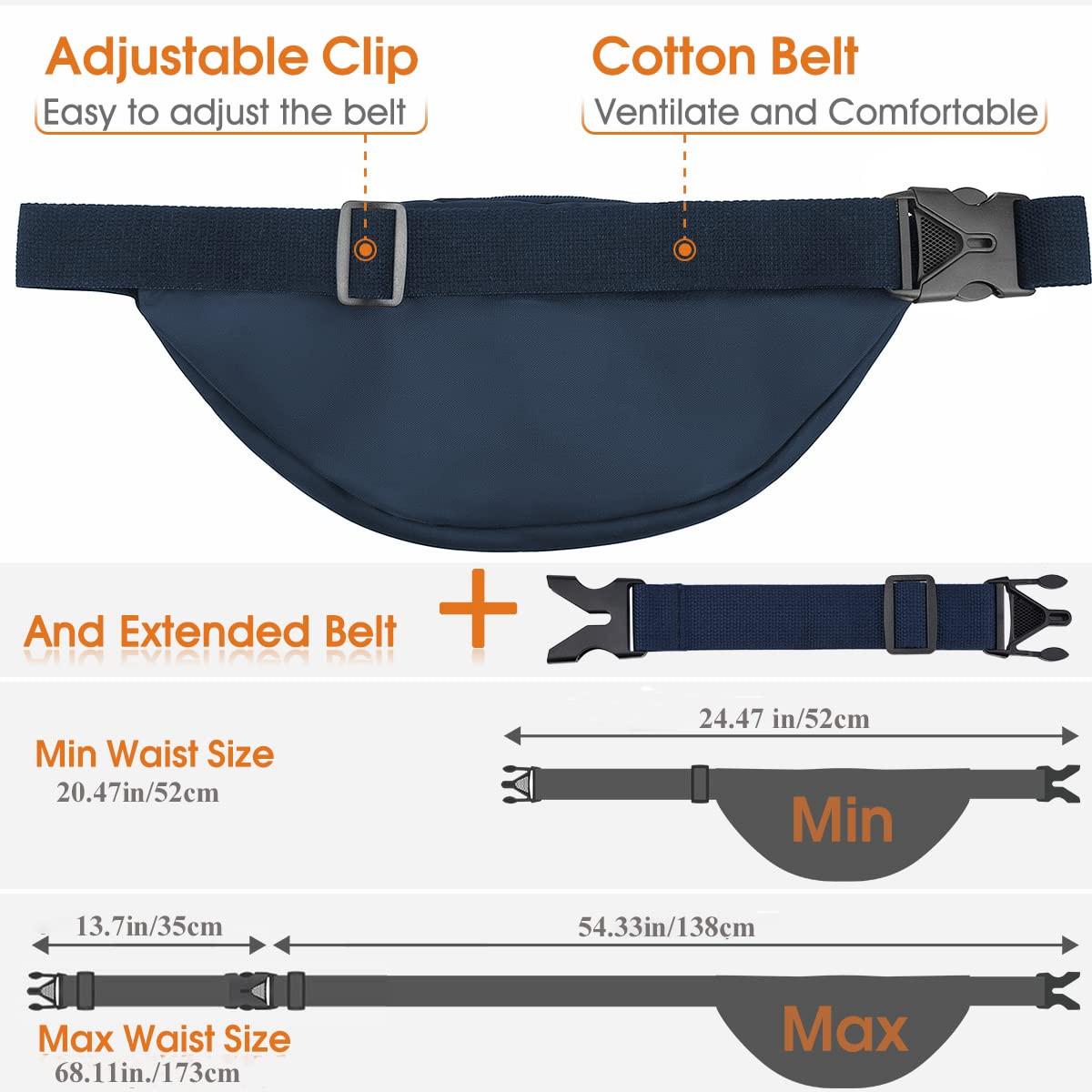 Only-bags.store Wasserdichte Gürteltasche mit grossem Fassungsvermögen  