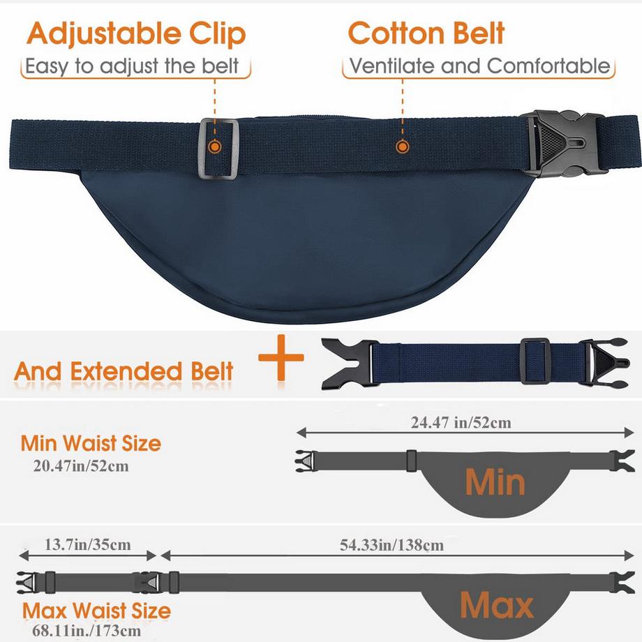 Only-bags.store Wasserdichte Gürteltasche mit grossem Fassungsvermögen  