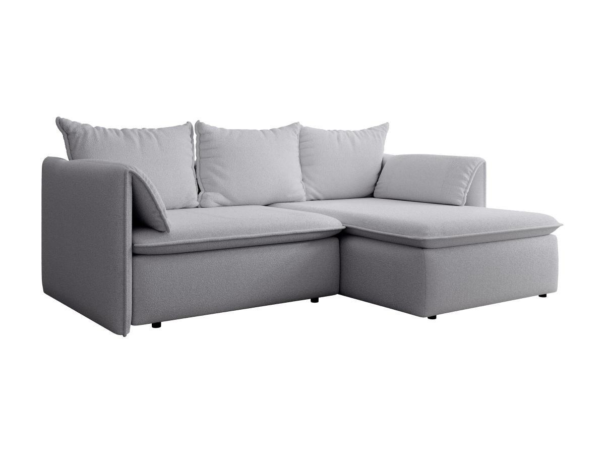 Vente-unique Ecksofa mit Schlaffunktion - Ecke rechts - Strukturstoff - Grau - TEODORA  