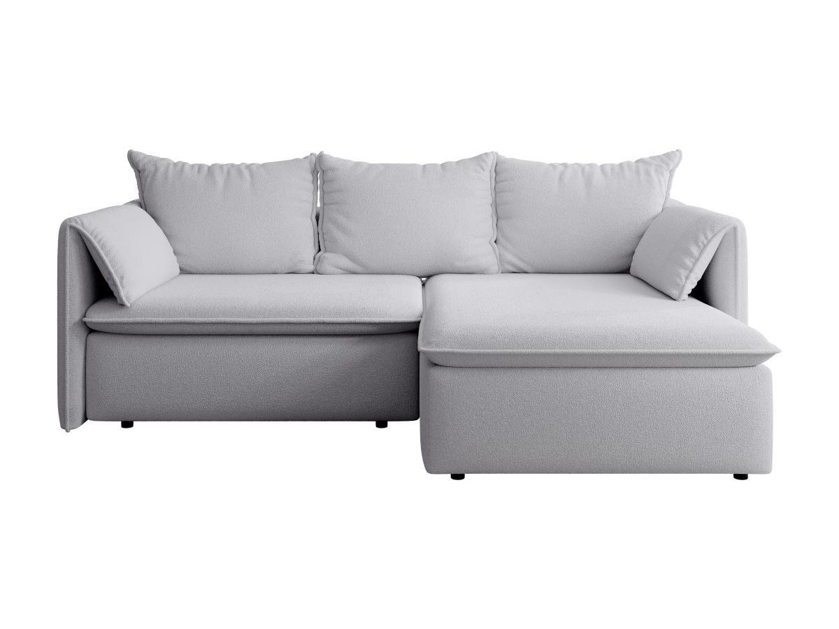 Vente-unique Ecksofa mit Schlaffunktion - Ecke rechts - Strukturstoff - Grau - TEODORA  