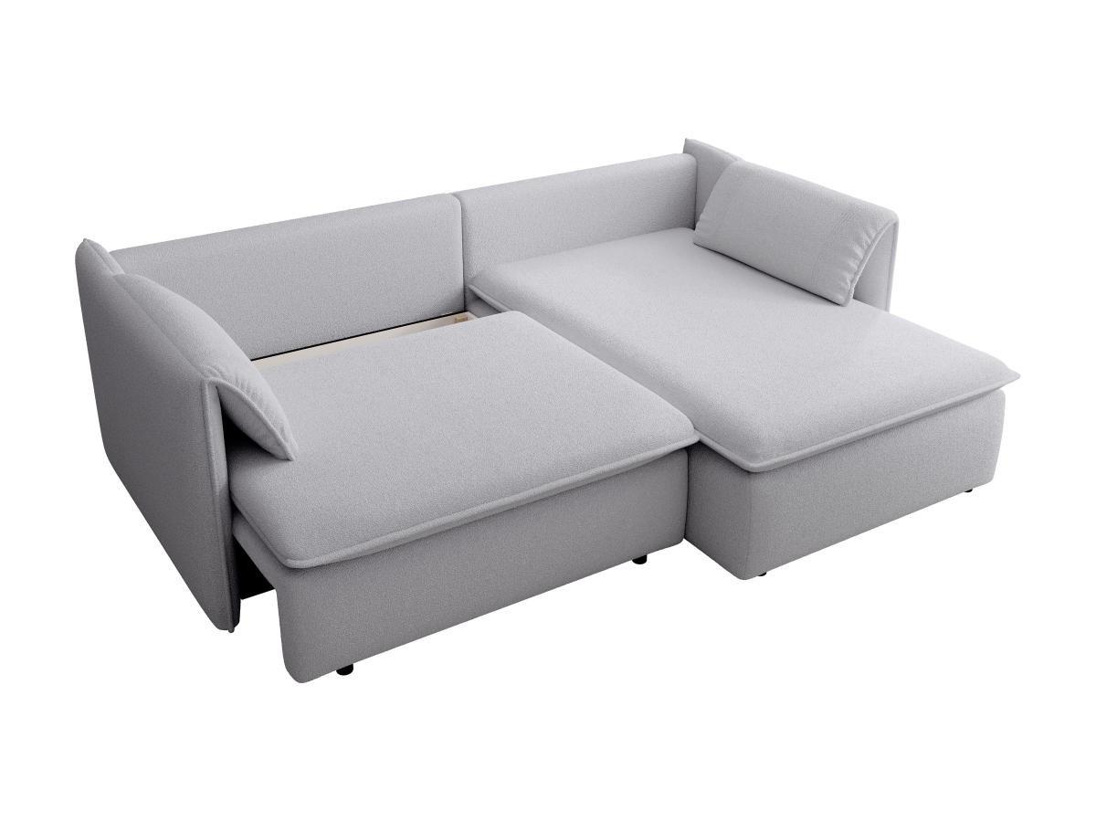Vente-unique Ecksofa mit Schlaffunktion - Ecke rechts - Strukturstoff - Grau - TEODORA  