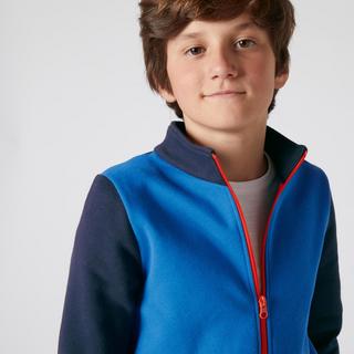 DOMYOS  Survêtement enfant molleton - Warmy zip Basique bleu 