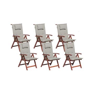 Set mit 6 Stühlen aus Akazienholz Klassisch TOSCANA