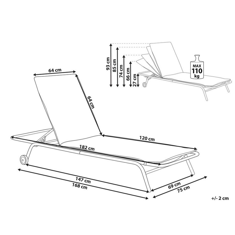 Beliani Transat en Acier Moderne VOLTERRA  