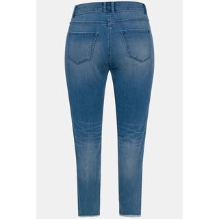 Ulla Popken  Jeans Sarah, Destroy-Effekt, schmales Bein, Fransensaum 