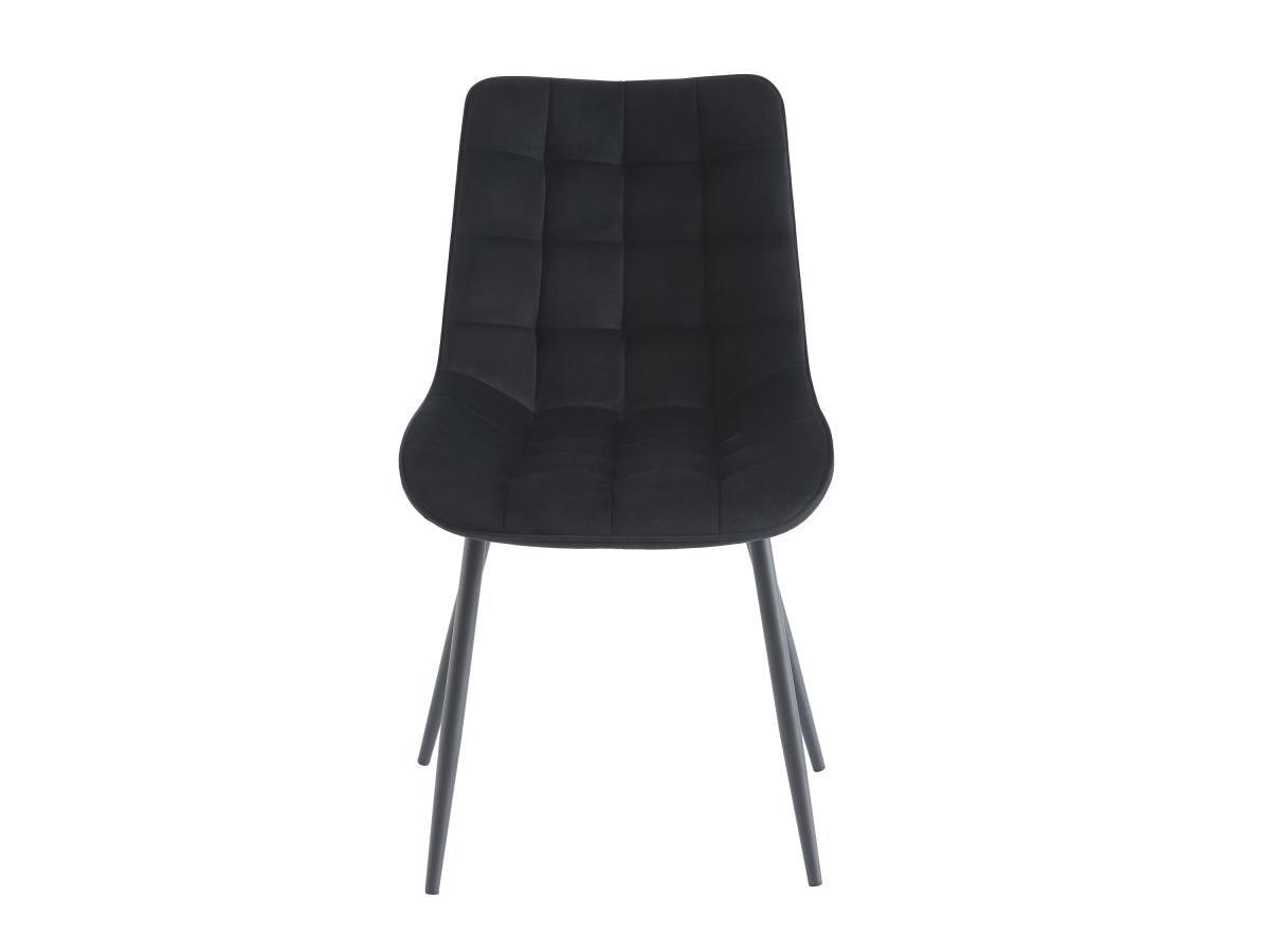 Vente-unique Lot de 2 chaises matelassées - Velours et métal - Noir - OLLUA  