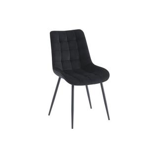 Vente-unique Lot de 2 chaises matelassées - Velours et métal - Noir - OLLUA  