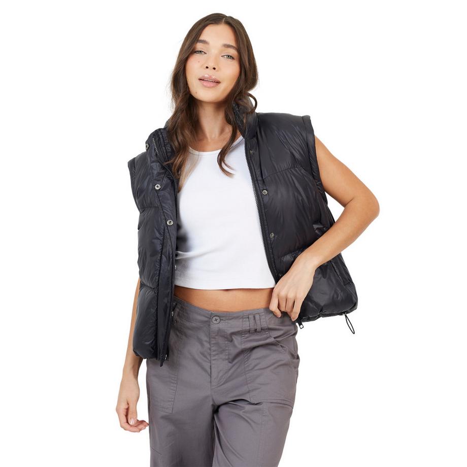Brave Soul Bangkok Gesteppte Kurze Jacke mit Abnehmbaren Ärmeln  