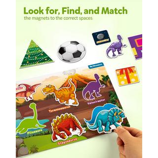 Activity-board  Livre magnétique pour les enfants d'âge préscolaire, 9 autocollants thématiques, jouet sensoriel, motricité fine, livre d'apprentissage, livre silencieux. 