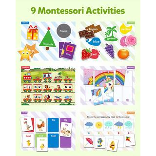 Activity-board  Livre magnétique pour les enfants d'âge préscolaire, 9 autocollants thématiques, jouet sensoriel, motricité fine, livre d'apprentissage, livre silencieux. 