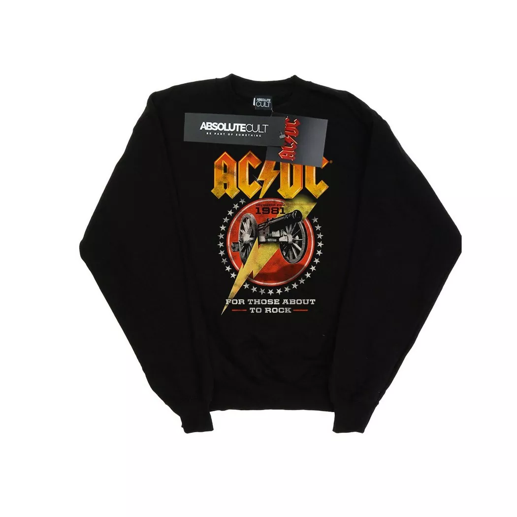 AC/DC - ACDC For Those About To Rock 1981 Sweatshirt, per donna, Nero, Größe S