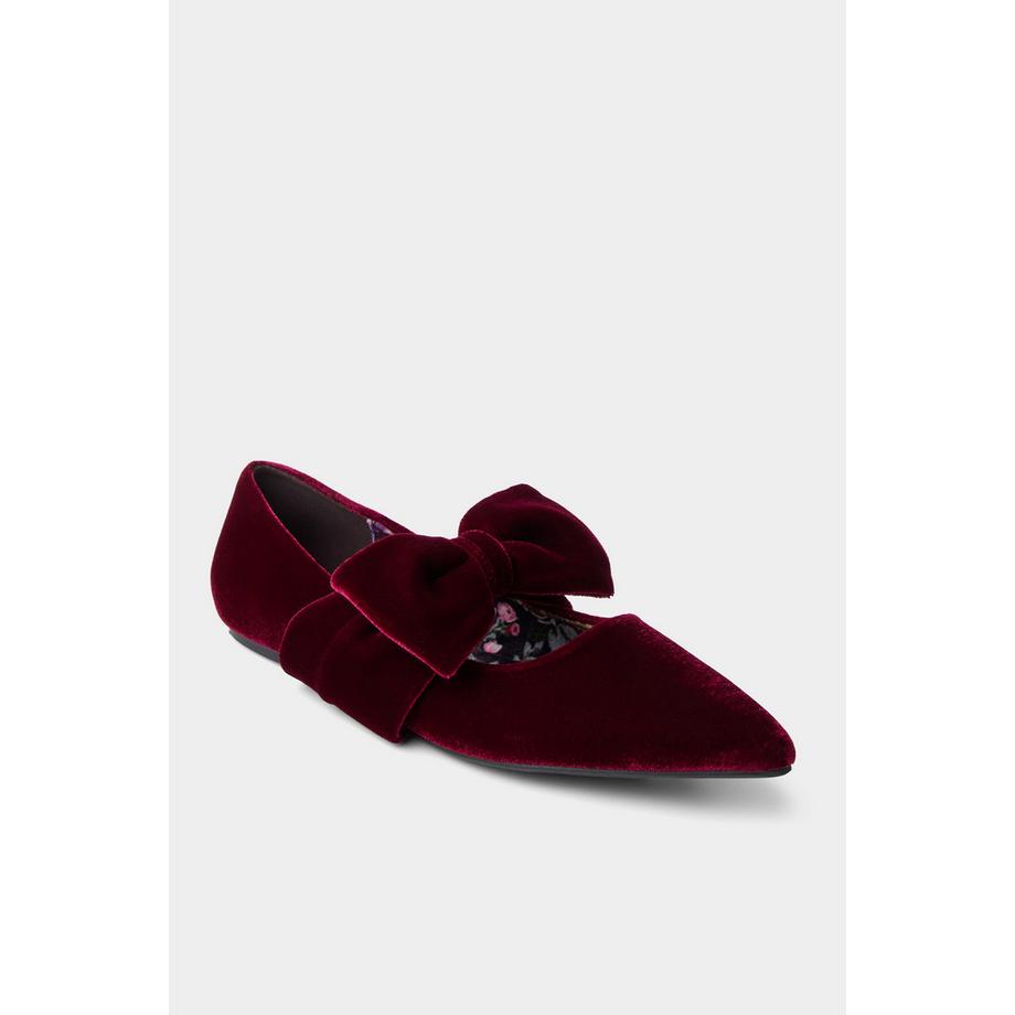 Joe Browns Scarpe Piatte in Velluto Bella con Fiocco  
