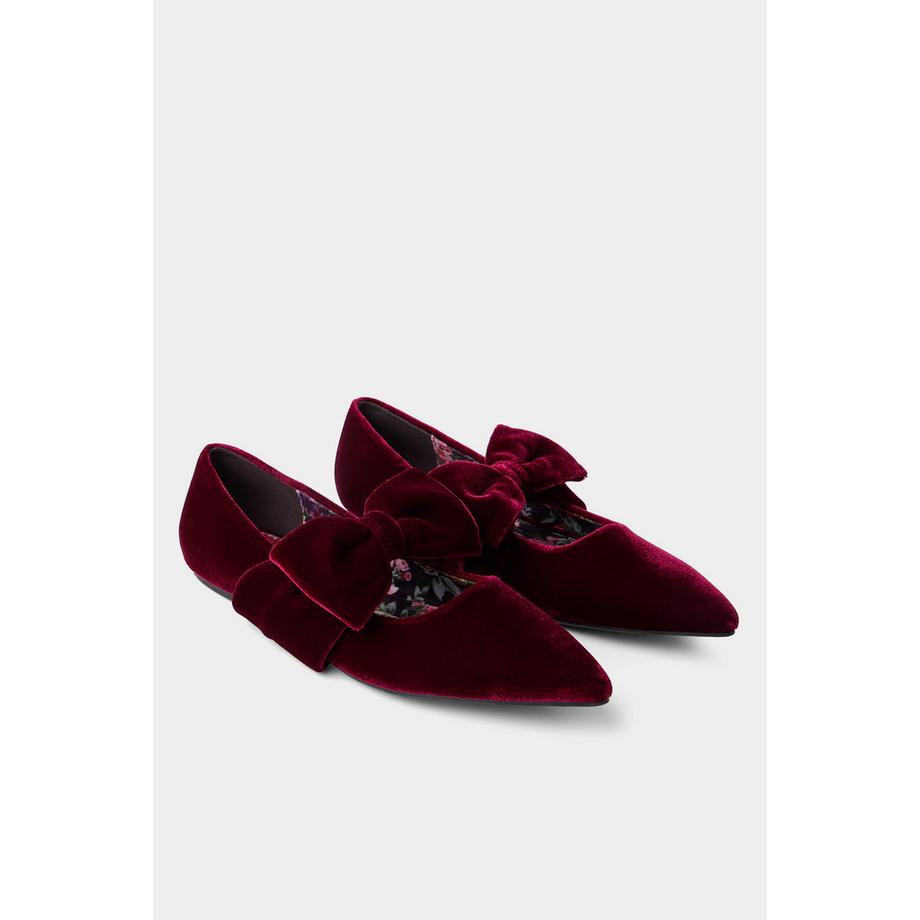 Joe Browns Scarpe Piatte in Velluto Bella con Fiocco  
