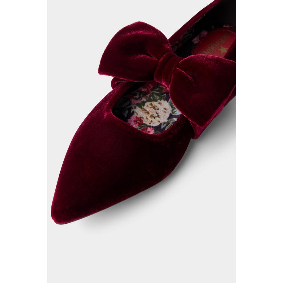 Joe Browns Scarpe Piatte in Velluto Bella con Fiocco  