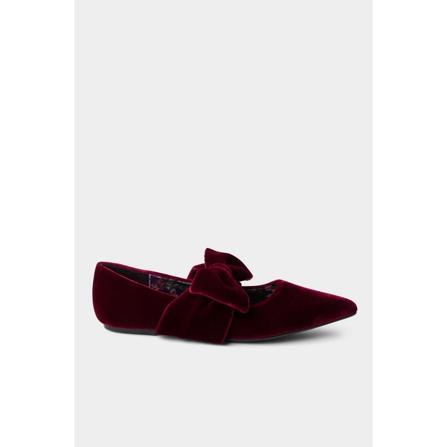 Bella flache Samt-Schuhe mit Schleife