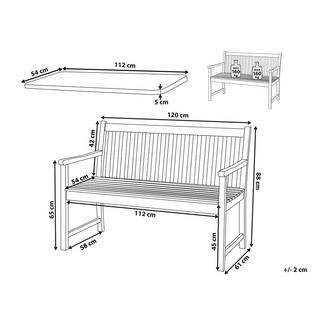 Beliani Panca da giardino con cuscino en Legno d'acacia certificato FSC® Classico VIVARA  