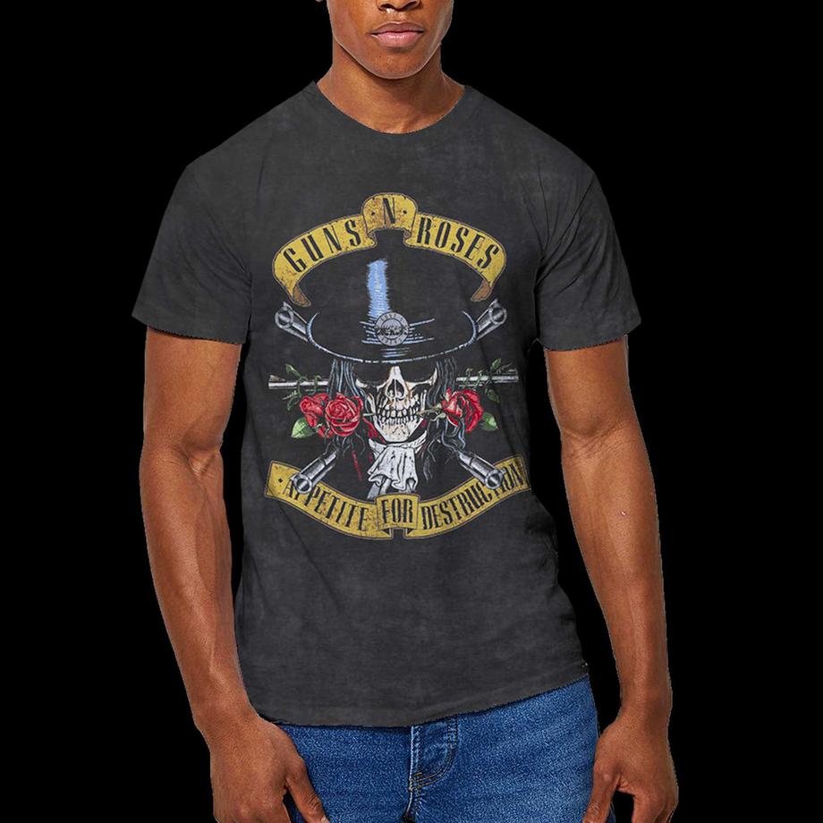 Guns N Roses Appetite Dip-Dye Logo Teschio T-Shirt  