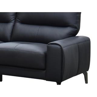 Vente-unique Ecksofa - Ecke links - Büffelleder - Schwarz - VALDANA  