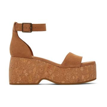 damen-keilsandalen aus dunklem wildleder und kork  laila