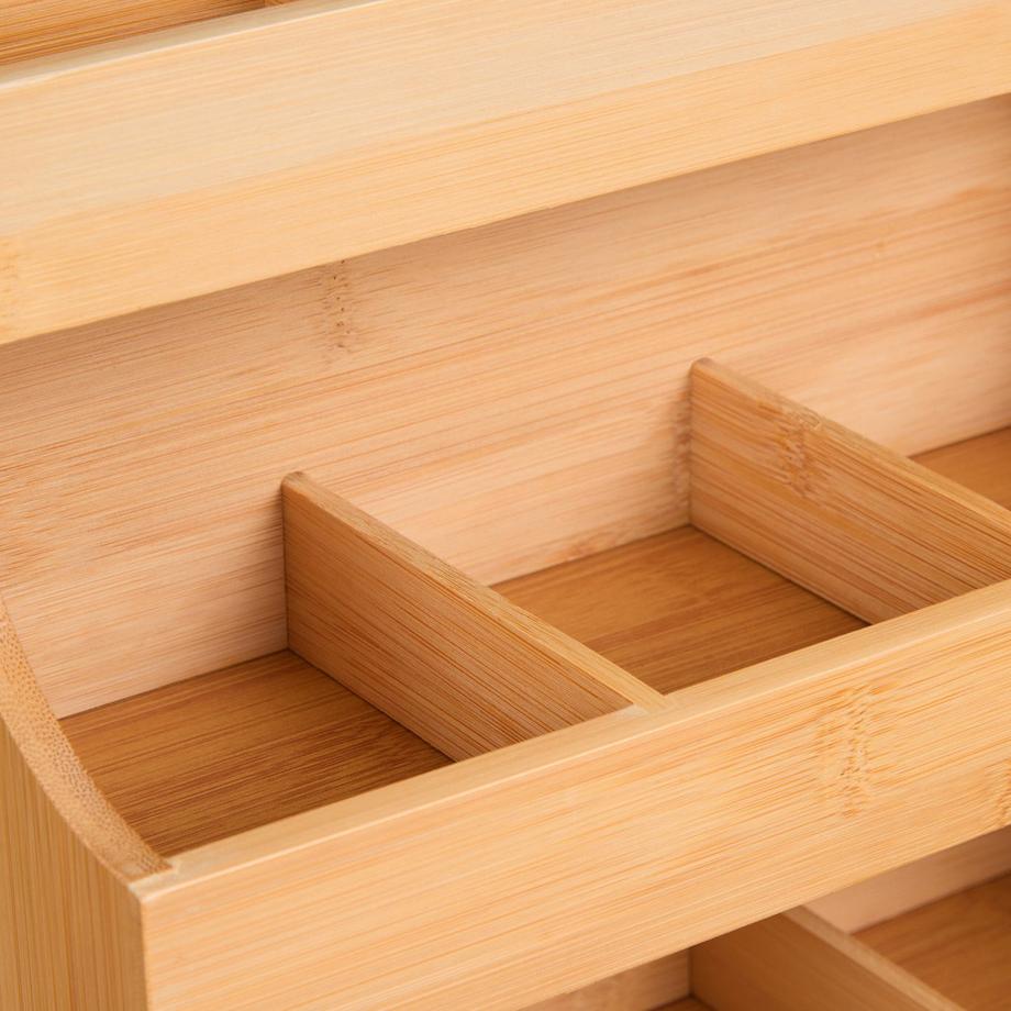 B2X Porta tè 9 scomparti in bambù  