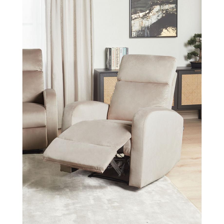 Beliani Fauteuil inclinable électrique en Velours Moderne VERDAL  