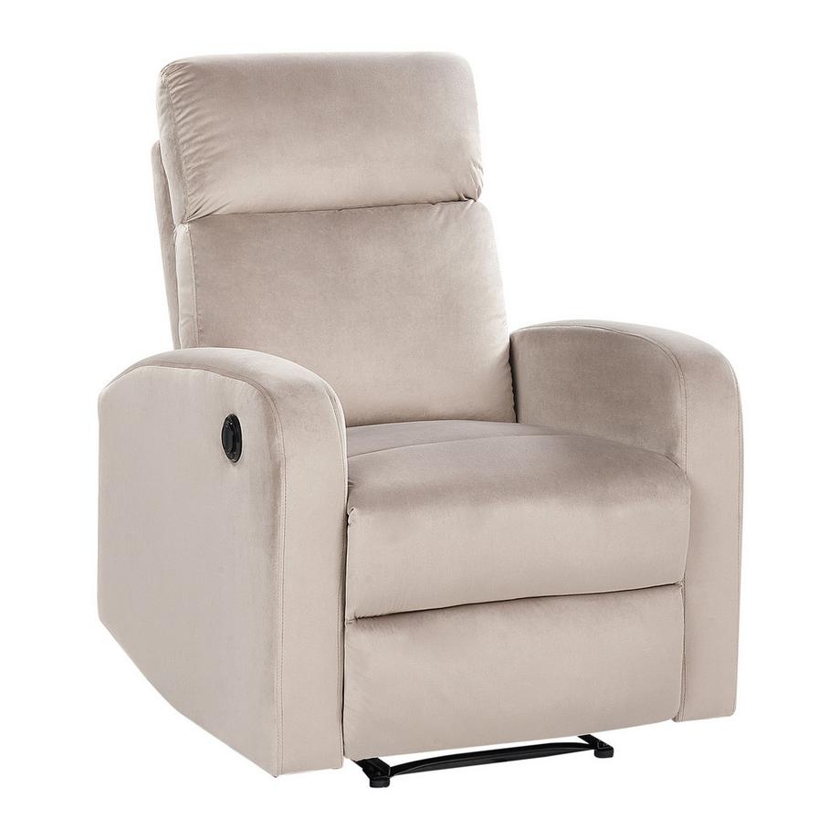 Beliani Fauteuil inclinable électrique en Velours Moderne VERDAL  