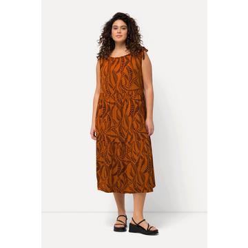 Robe en jersey sans manches avec décolleté plissé et encolure ronde