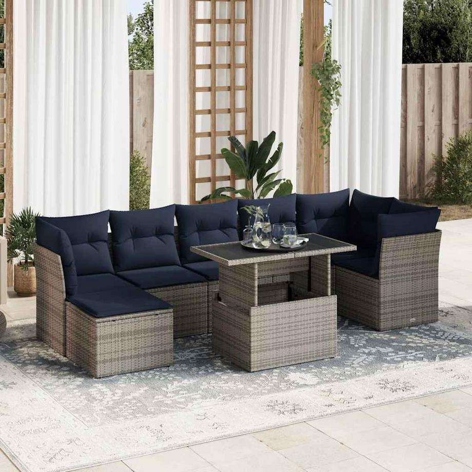 VidaXL Ensemble de canapés de jardin rotin synthétique  