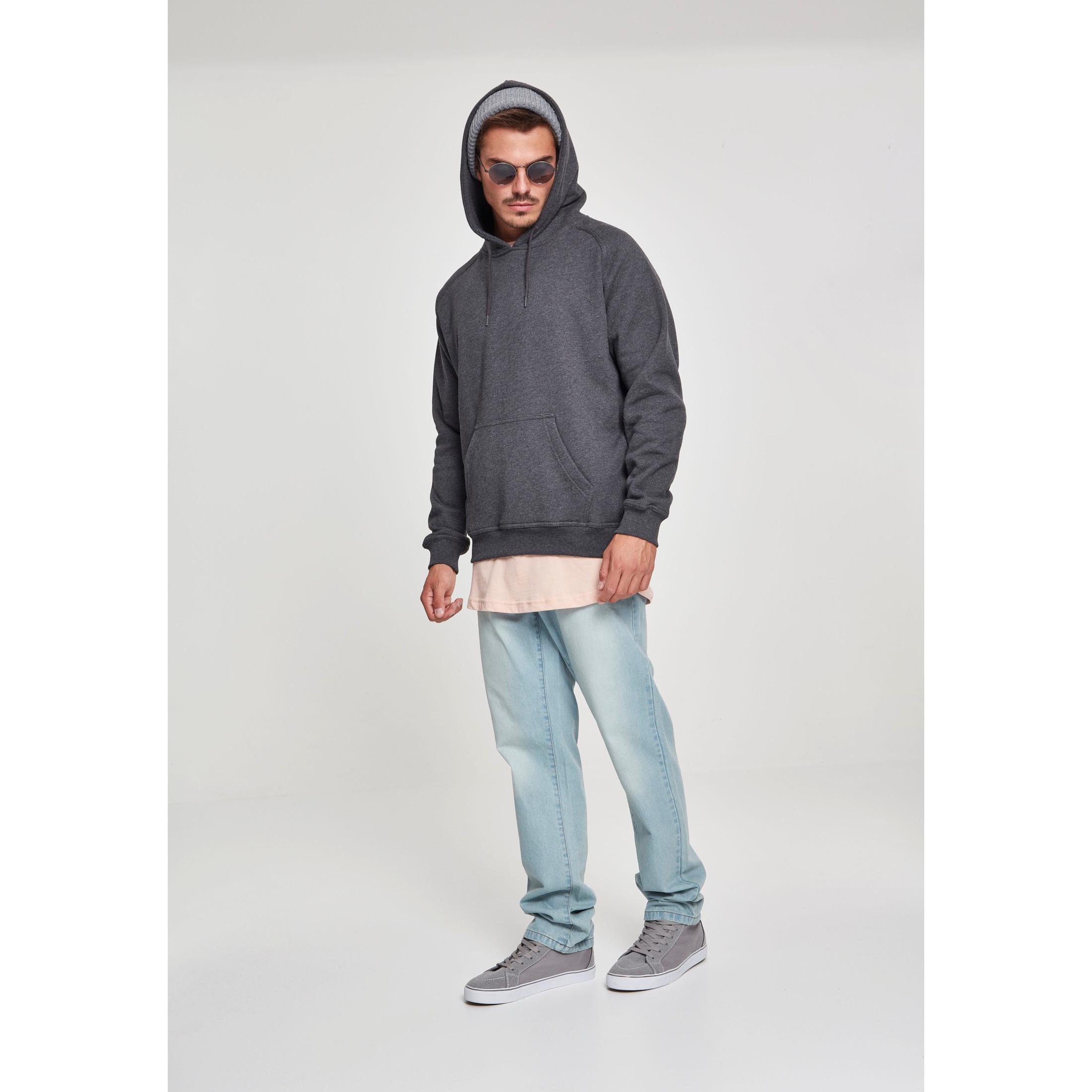 URBAN CLASSICS  felpa con cappuccio taglie forti urban classic blank 