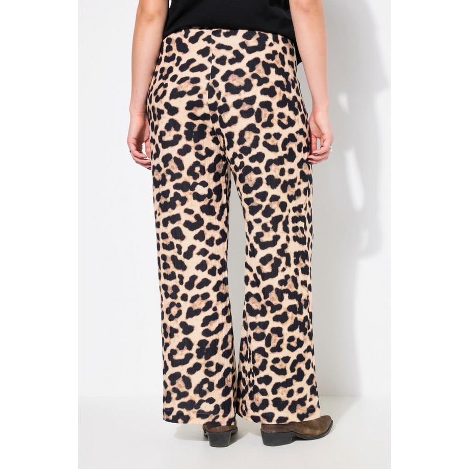Studio Untold Wide Leg Musselin Leopard Print Hose  