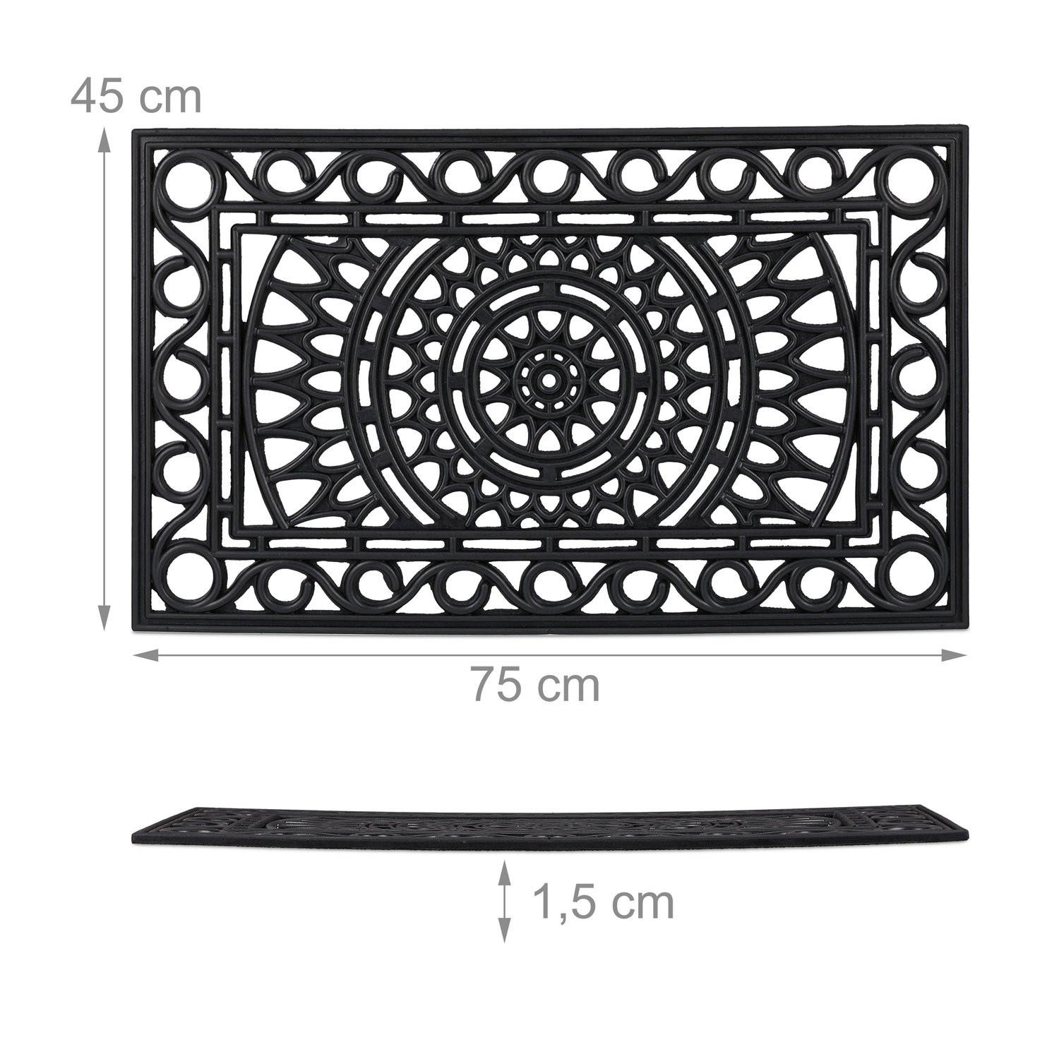 Northix zerbino rettangolare in gomma effetto ferro  