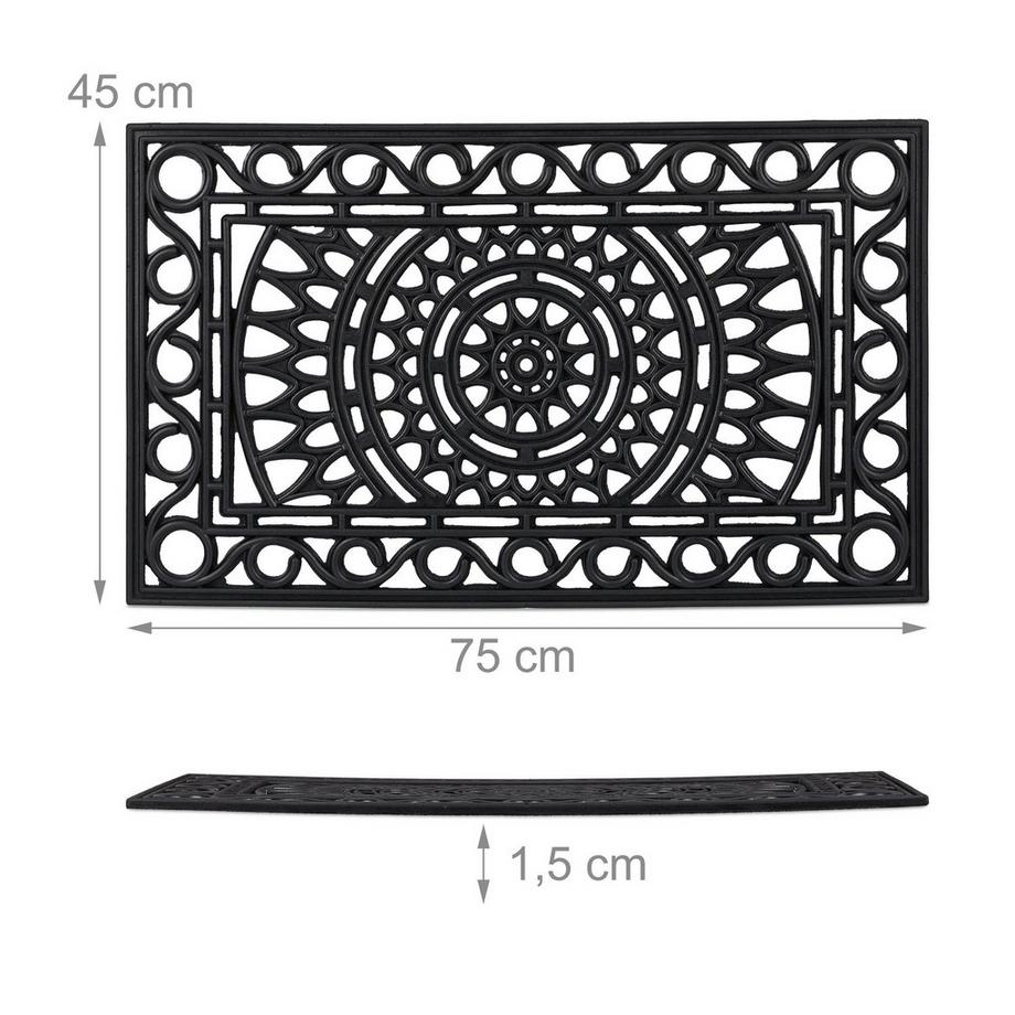 Northix zerbino rettangolare in gomma effetto ferro  