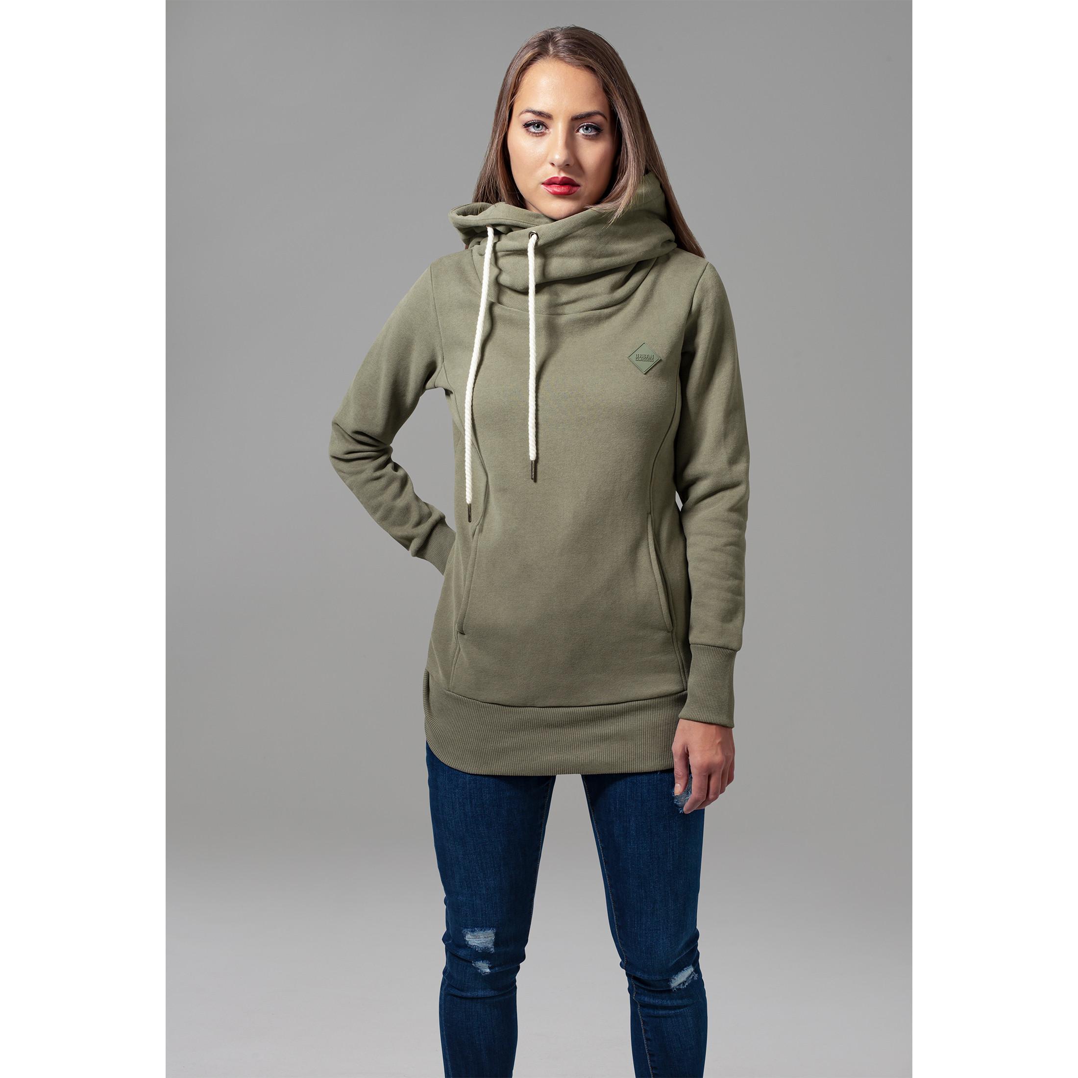 URBAN CLASSICS  hoodie damen urban classic long logopatch 