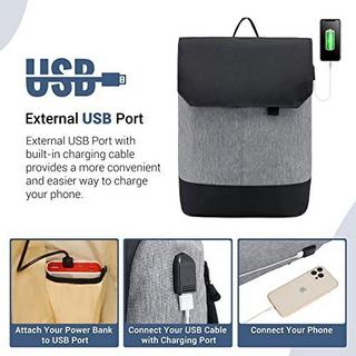 Only-bags.store Sac à dos étanche pour adolescent petit avec compartiment pour ordinateur portable 15.6 pouces antivol  