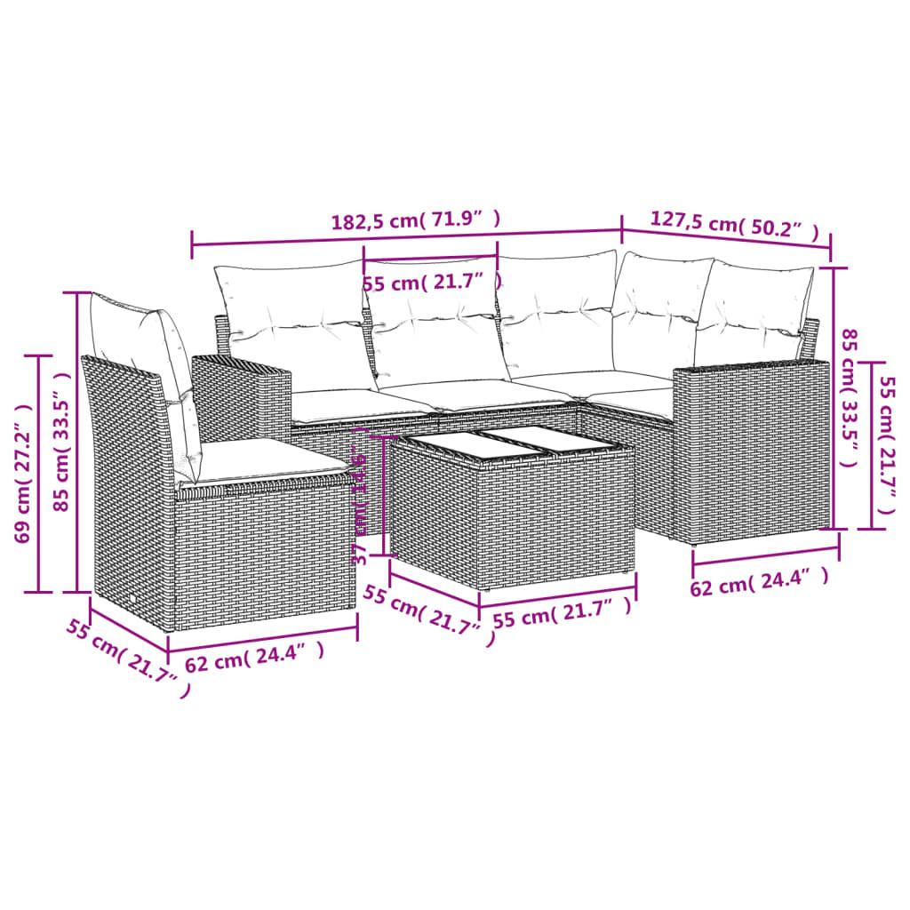 VidaXL Ensemble de canapés de jardin rotin synthétique  