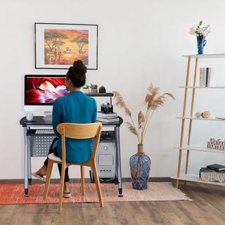 Northix  Computertisch mit Glasplatte 