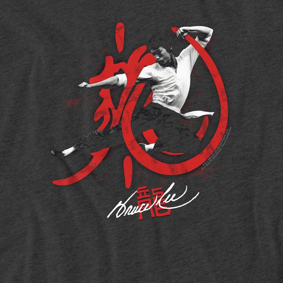 Bruce Lee T-Shirt High Flying Meliert  