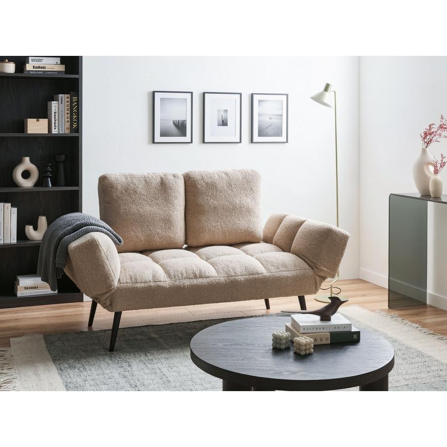 Beliani Schlafsofa aus Bouclé Retro BREKKE  