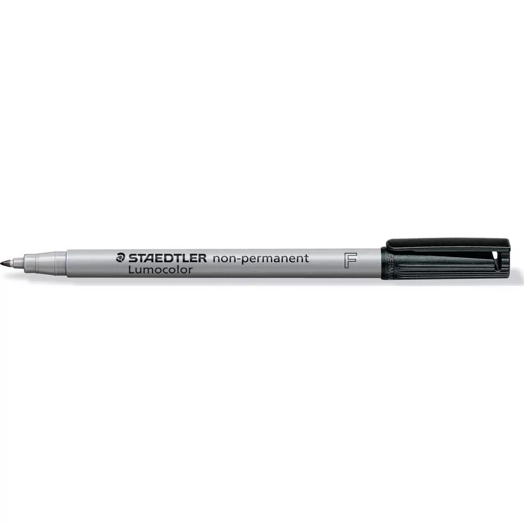 STAEDTLER lumocolour Pen Fine Non-Permanent Black Pack of 10 316-9