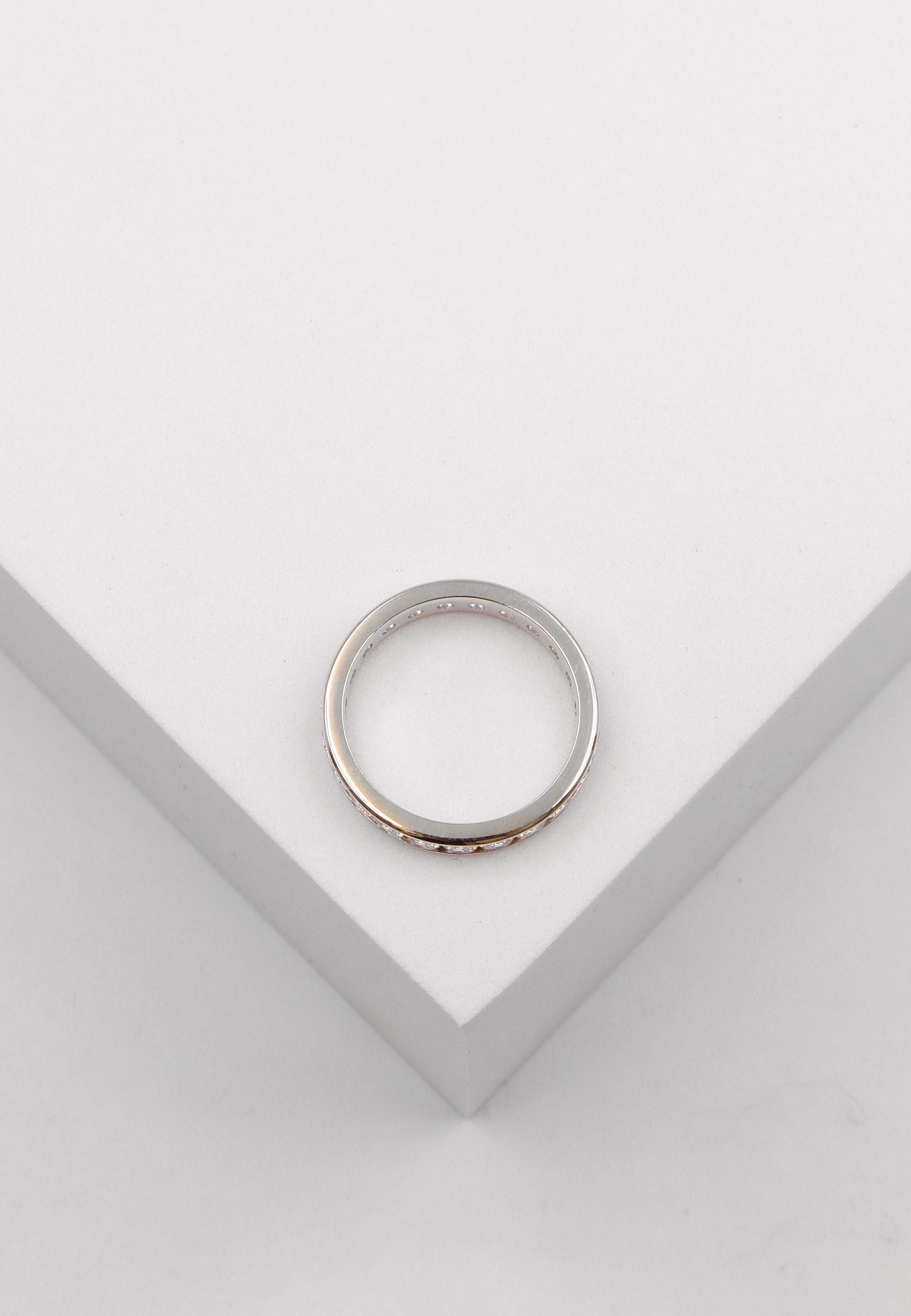 MUAU Schmuck  Memoire Ring Weissgold 750 Zirkonia 