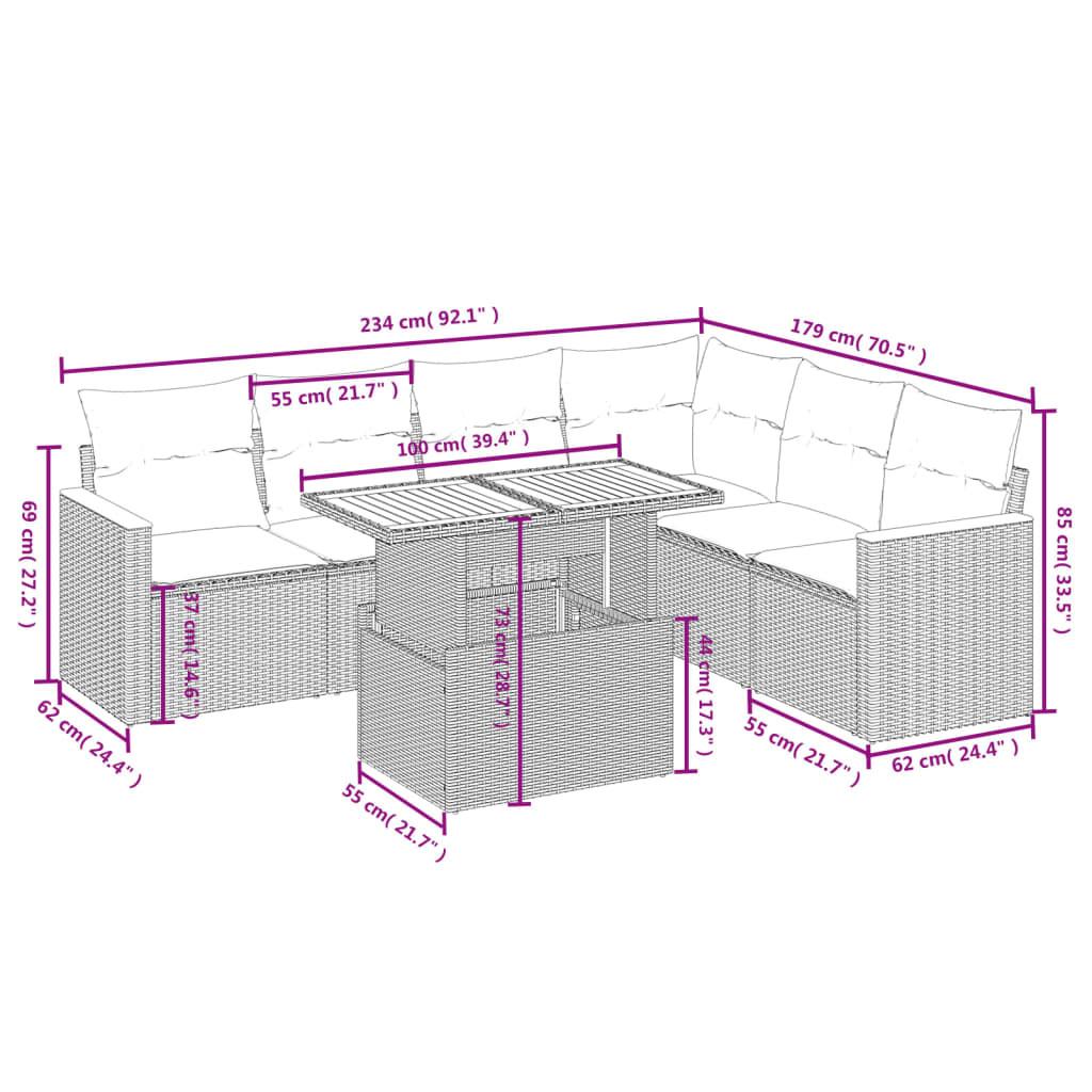 VidaXL set divano da giardino Polirattan  